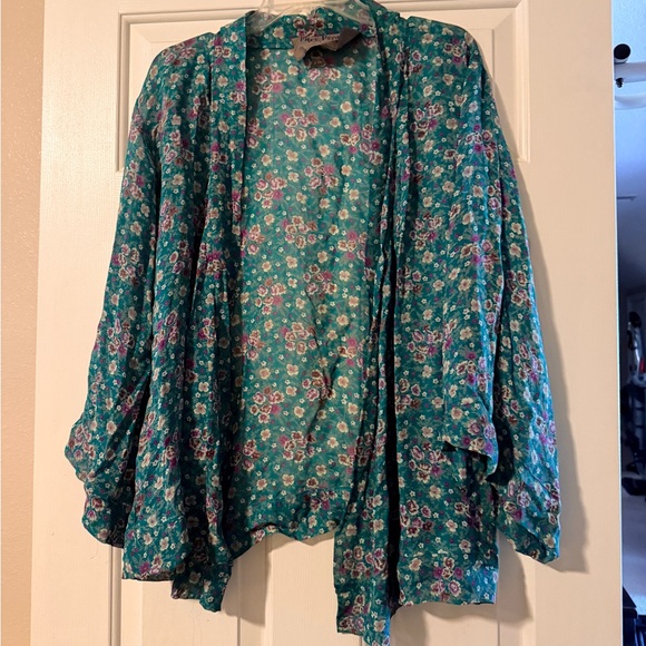 Free People Sweaters - Floral Teal Women’s kimono